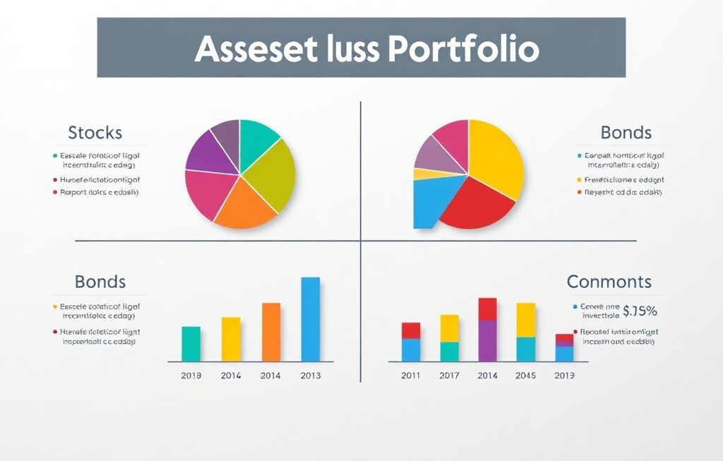 Visual of a balanced investment portfolio with multiple asset classes.