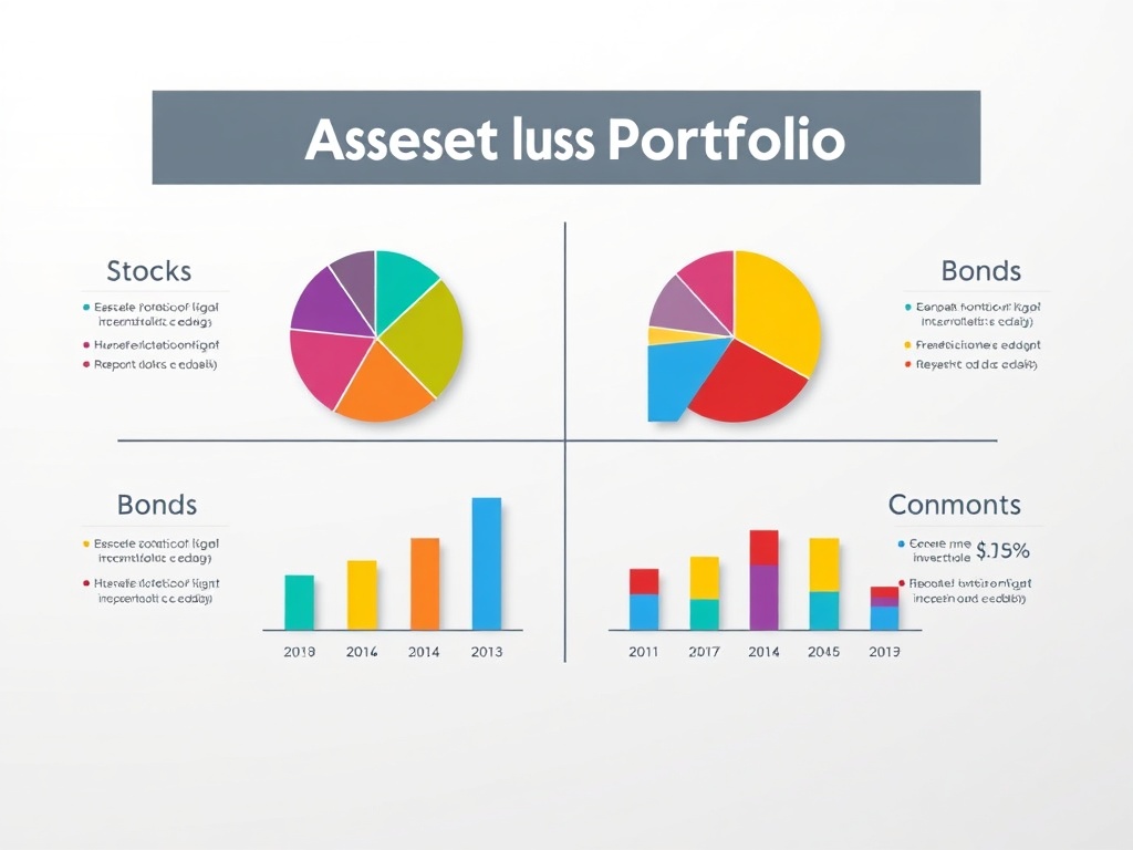 Visual of a balanced investment portfolio with multiple asset classes.