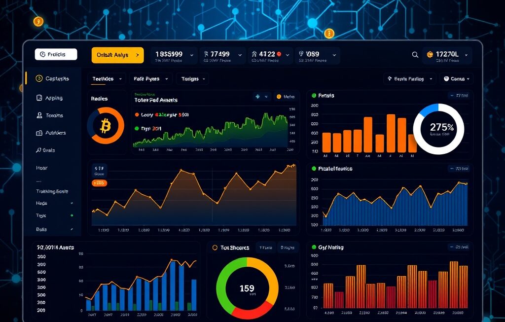 Blockchain-based dashboard showing tokenized assets