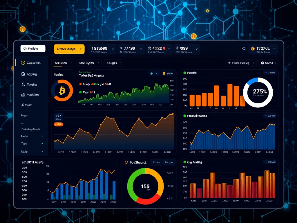 Blockchain-based dashboard showing tokenized assets