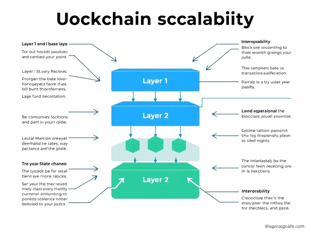 Blockchain scalability diagram showing layer