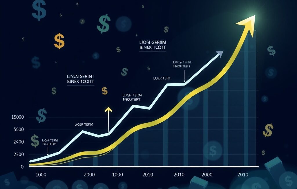 Upward financial growth chart representing long-term wealth building